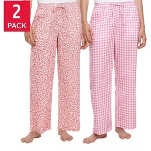 GAP Women’s Cotton PJ Pants 2 Pack Pink Floral Gingham Size M NWT